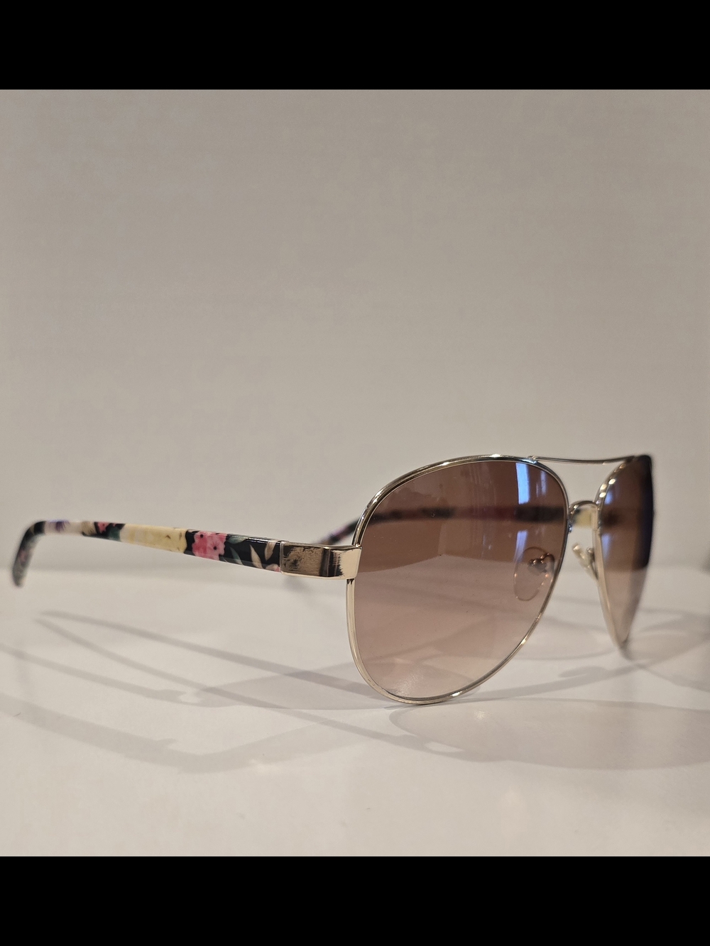 Floral Pattern Women's Sunglasses - Brown Gradient